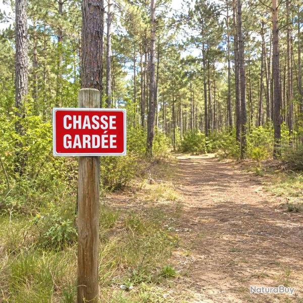 Panneau Chasse gard�e alu 30 � 20 cm