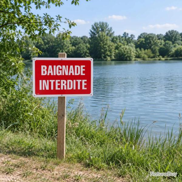 Panneau BAIGNADE INTERDITE Alu 30x20cm