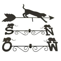 Girouette chat m&eacute;t&eacute;o m&eacute;tal pour jardin, toit d'ext&eacute;rieur, direction du vent