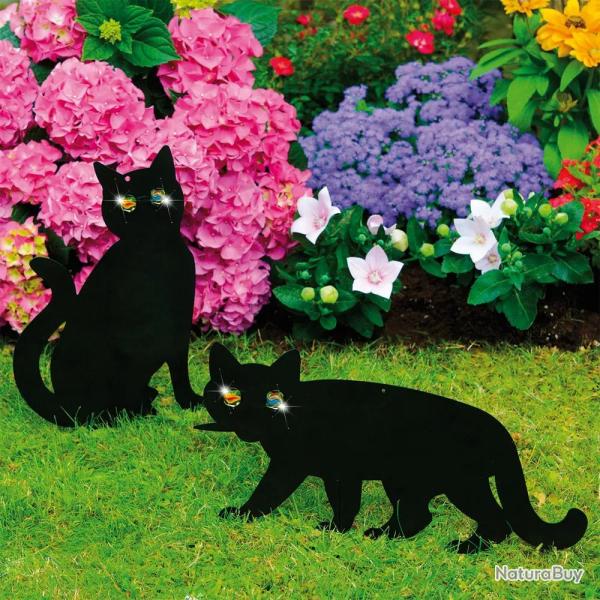 �pouvantails chats pour potager lot de 2