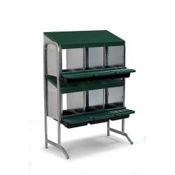 Pondoir poule pro vertical galvanis&eacute; 6 nids