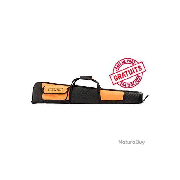 Fourreau orange/noir en cordura pour fusil de chasse - Country Sellerie