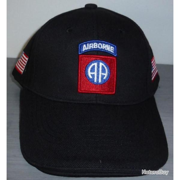 Casquette noire AIRBORNE 82 nd ALL AMERICAN paratrooper JEEP CAP US VO MILITARIA US VO