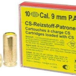 Cartouches 9mm Pistolet &agrave; gaz CS / 10 cart.