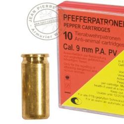 Cartouches 9mm Pistolet &agrave; gaz poivre / 10