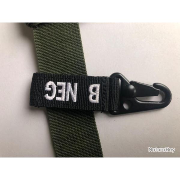 Blood Type / passant ceinture + mousqueton B Neg NOIR
