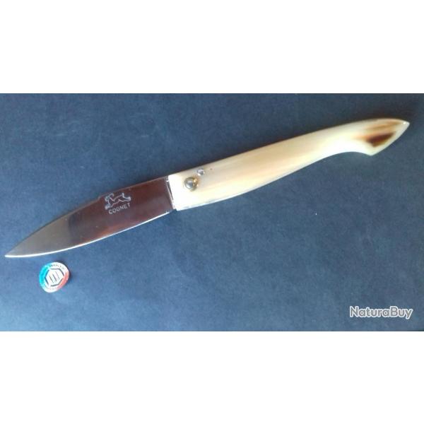 CAPUCIN  POINTE de CORNE blonde L�gendaire GRATUIT grav� Initiales couteau 12.5