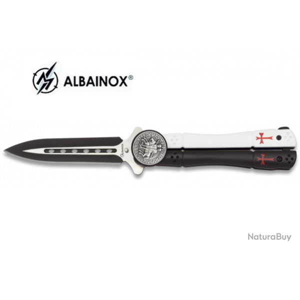 Couteau pliant papillon Templier Alu  lame  droite  de 10 cm