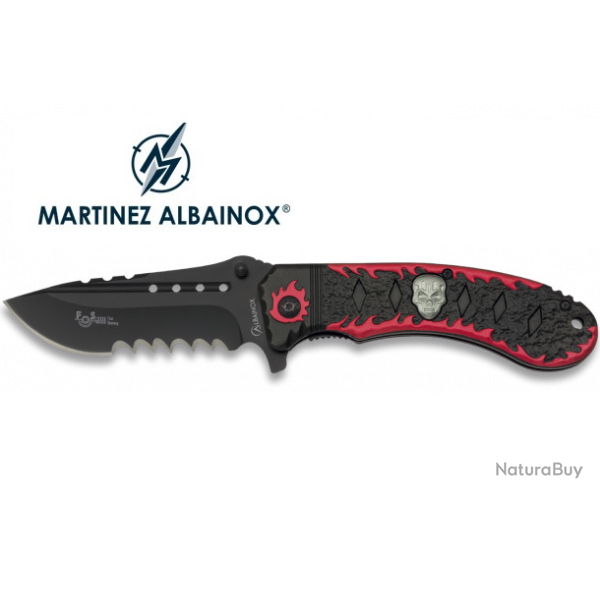 Collectionez ce Couteau Pliant Tte de mort et flamme  Lame de 9 cm