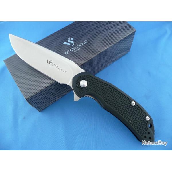 Couteau Steel Will Cutjack C22-1BK Lame Acier D2 Manche Black FRN Linerlock Clip SMGC221BK