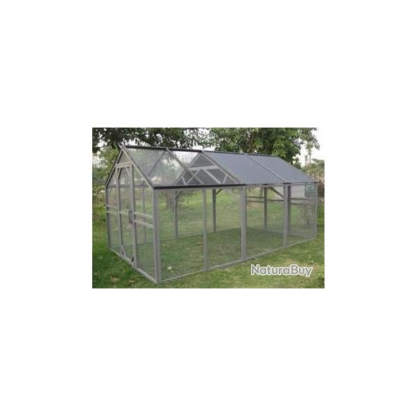 Poulailler XXL enclos grillag� enclos avec toit parc poule clapier chatiere avis cielterre-commerce