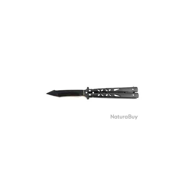 Couteau papillon tactique manche Alu  lame en Flche de 10 cm