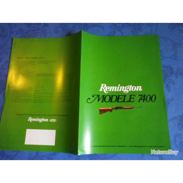 Dpliant carabine automatique Remington modle 7400 et Four