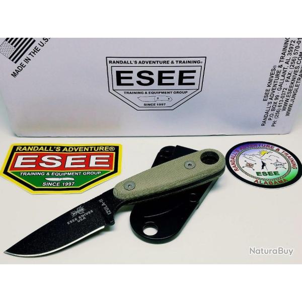 Couteau ESEE Izula II Tactical Lame Acier Carbone 1095 Manche Micarta Etui Kydex Made In USA ESIZ2TG