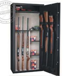 Armoire forte 11 armes longues &agrave; lunette + 3 dans la porte + coffre + &eacute;tag&egrave;res amovibles- INFAC Sent