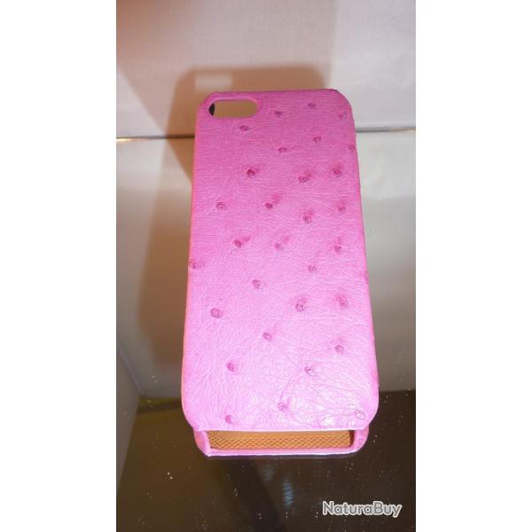 Coque Autruche Veritable pour iPhone 5/5s/5se, Couleur: Rose