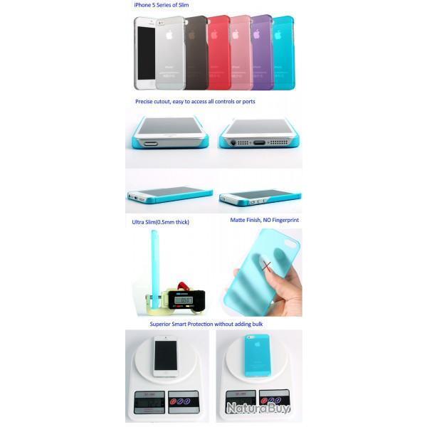 Coque pour iPhone 5/5S/5SE 0.5mm Ultra Fine, Couleur: Noir