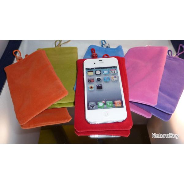 Housse Pochette Etui Velours Telephone MP3 Appareil Photo iPhone Samsung Sony Nokia LG HTC, Couleur