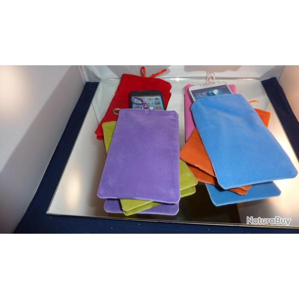 Housse Pochette Etui Velours Telephone MP3 Appareil Photo iPhone Samsung Sony Nokia LG HTC, Couleur