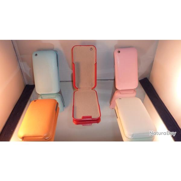 Coque Bumper pour iPhone 3G / 3GS, Couleur: Bleu, Modele: 1.Coque Cuir avec Rabat