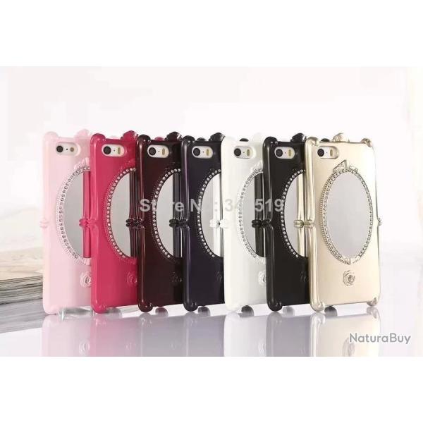 Coque Miroir Strass iPhone 5/5S/ 5SE, Couleur: Violet