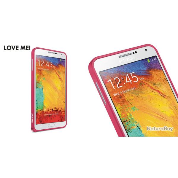 LOVE MEI Coque Bumper Aluminium Ultra Leger pour iPhone Samsung, Couleur: Fushia Dark Pink 3, Smart