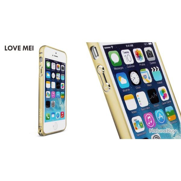 LOVE MEI Coque Bumper Aluminium Ultra Leger pour iPhone Samsung, Couleur: Champagne 6, Smartphone: