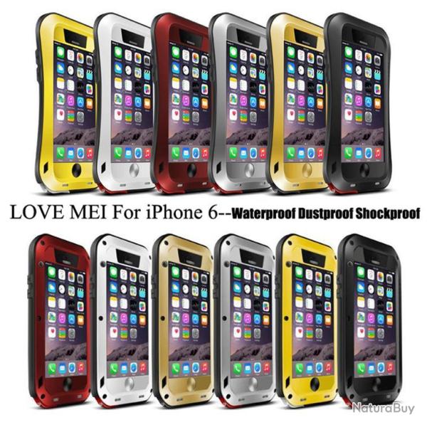 LOVE MEI POWERFUL Coque Anti Choc pour iPhone Samsung, Couleur: Blanc, Smartphone: Apple iPhone 6/6