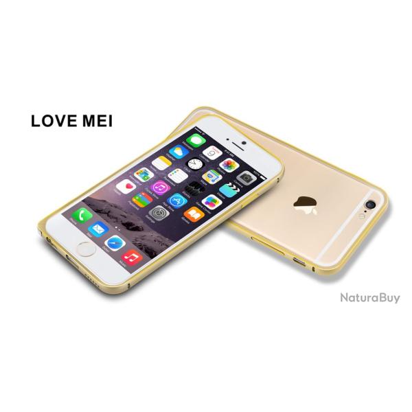 LOVE MEI Coque Bumper Aluminium Ultra Leger pour iPhone Samsung, Couleur: Champagne 6, Smartphone: