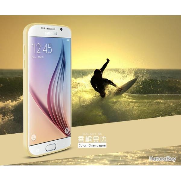 LOVE MEI Coque Bumper Aluminium Ultra Leger pour iPhone Samsung, Couleur: Champagne 6, Smartphone: