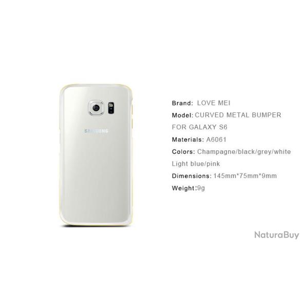 LOVE MEI Hippocampal Coque Bumper Aluminium Ultra Leger-Blanc White-Galaxy S6 G920