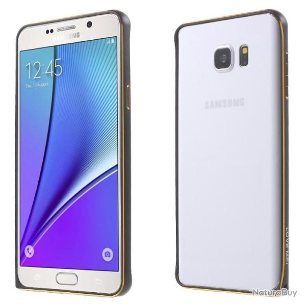 LOVE MEI Coque Bumper Aluminium Ultra Leger pour iPhone Samsung, Couleur: Noir Black 2, Smartphone: