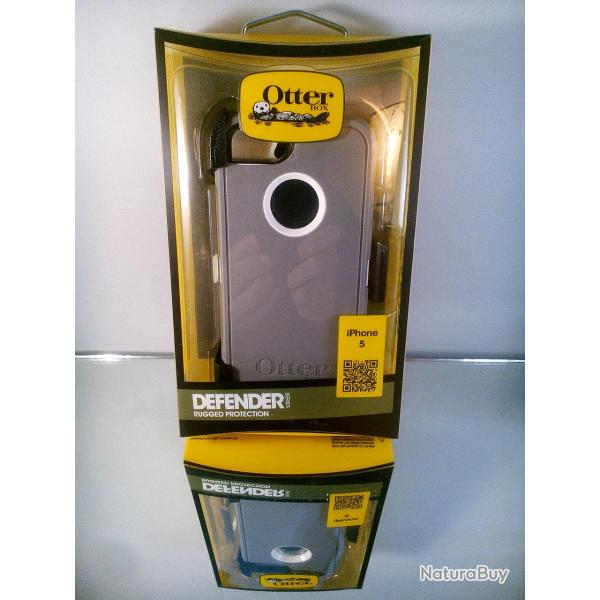 Coque Anti Choc Otterbox Defender pour iPhone, Couleur: Glacier Gris / Blanc , Smartphone: iPhone 5