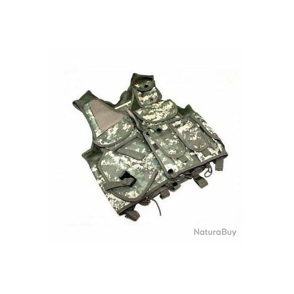 Gilet tactique digital camouflage avec holster