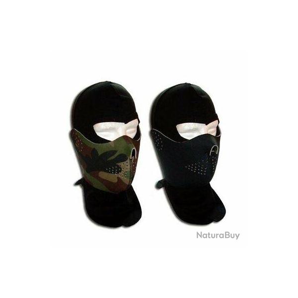 Demi masque r�versible noir / camouflage