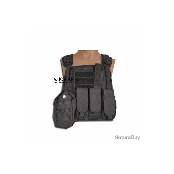 Gilet tactique modulable type ciras kgear noir