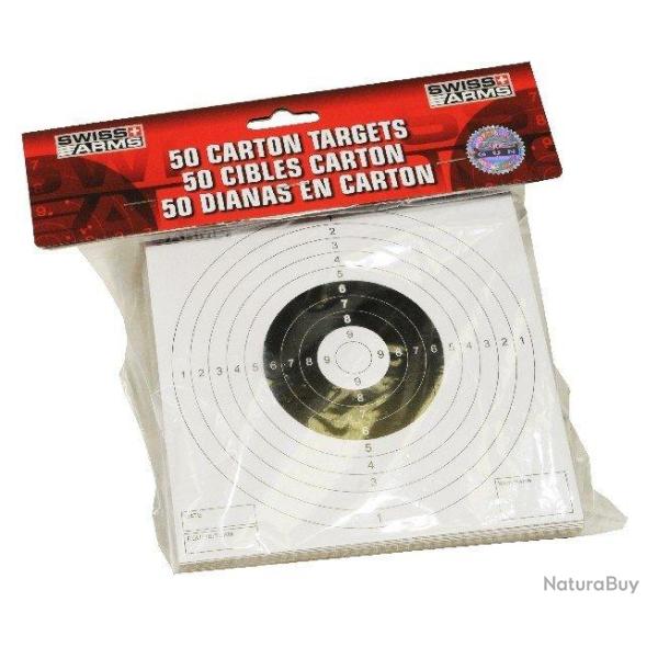 50 Cibles cartonn�es pour cible en m�tal Swiss Arms 603420 Cybergun