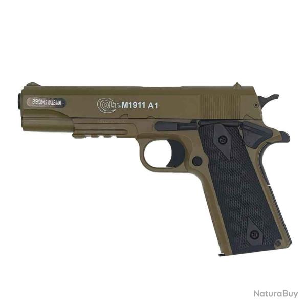 R�plique airsoft Colt M1911-A1 HPA spring Cybergun - M�tal TAN