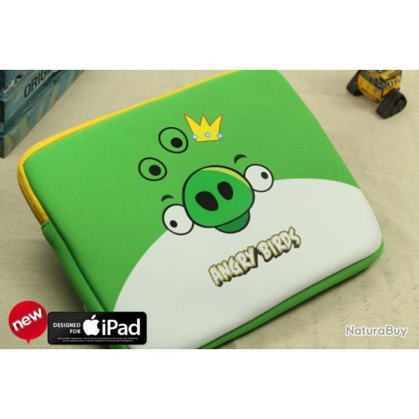 Angry Birds Housse Etui iPad Mini Tablette 7" Samsung Asus Sony Nexus Kindle, Couleur: Vert ki