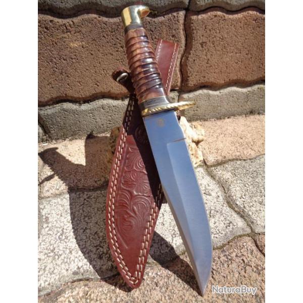 Couteau Poignard Frost Cutlery Chipaway Indiens Shoshone Bowie Acier Carbone/Inox Etui FCW3333BKB