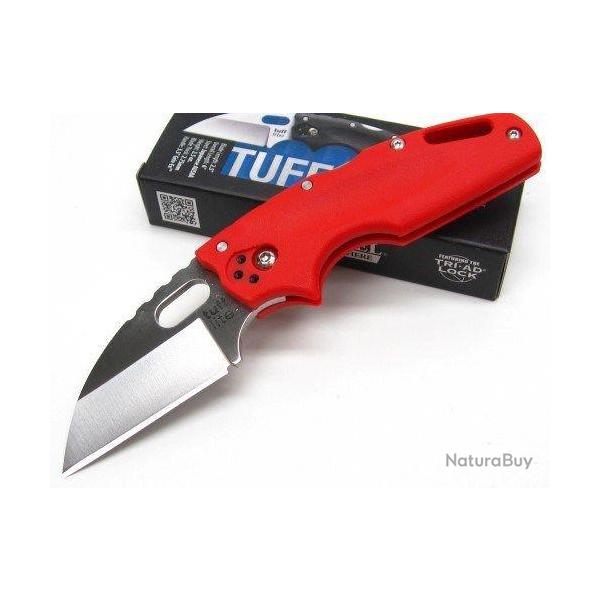 Couteau Cold Steel Tuff Lite Plain Red Lame Acier AUS-8 Manche Griv-Ex Tri Ad Lock CS20LTR