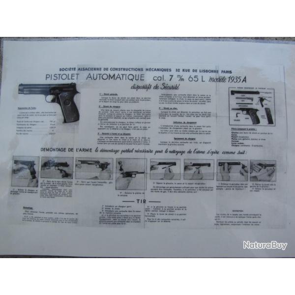 Notice du MAS 1935 A  fonctionnement, d�montage, entretien (B108)