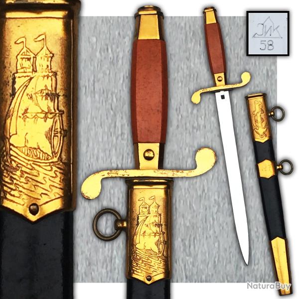 RARE DAGUE DE MARINE RUSSE SOVIETIQUE NAVY CCCP URSS POST WW2 ZIK 1958 ORIGINALE