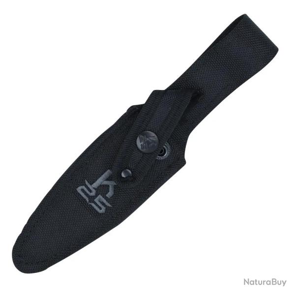 Couteau de botte K25 manche caoutchouc lame acier inox 12,5cm