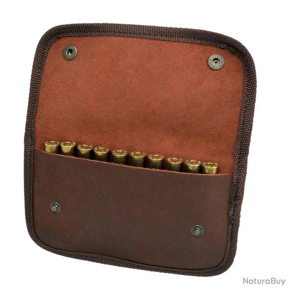 Etui 10 balles fermeture pression luxe cuir vieilli de vachette