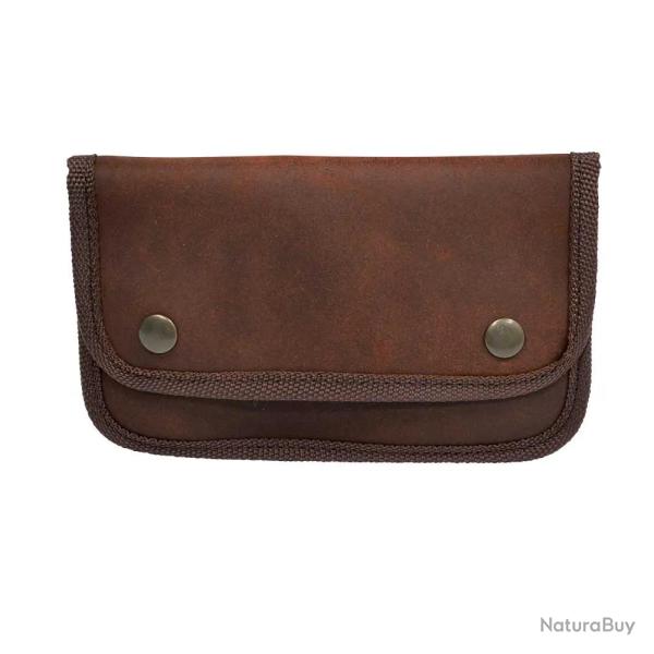 Etui 10 balles fermeture pression luxe cuir vieilli de vachette