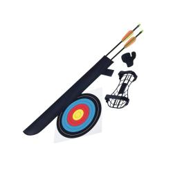 Set Arc &agrave; Poulies poign&eacute;e grip caoutchout&eacute; envergure 83cm 15lbs