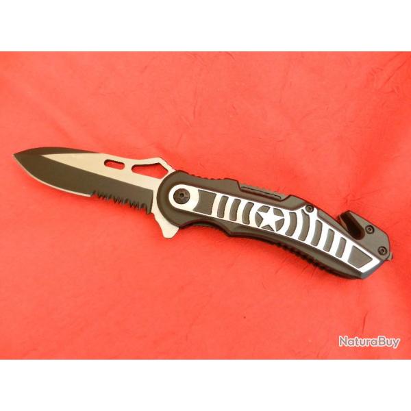 Couteau de poche  tactique combat survie chasse police pompier militaire intervention