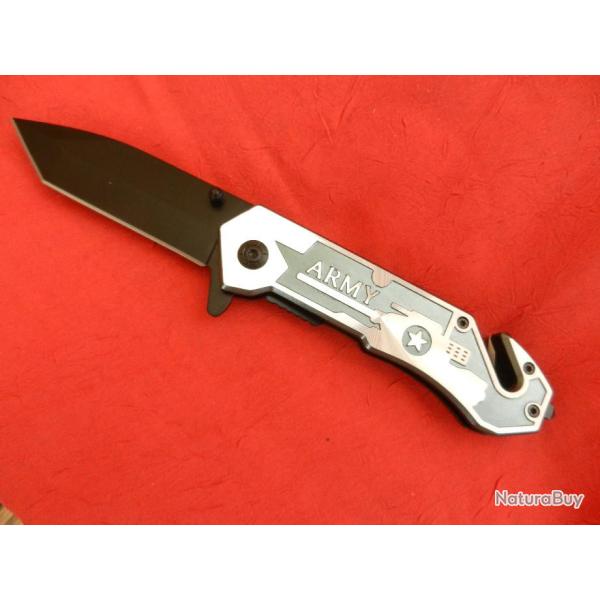 Couteau de poche  tactique combat survie chasse police pompier militaire intervention Army