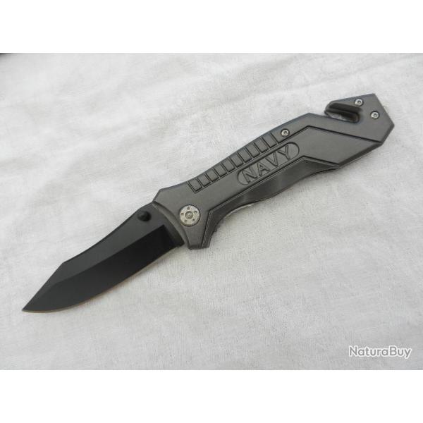 Couteau de poche  tactique combat survie chasse police pompier militaire intervention.Navy